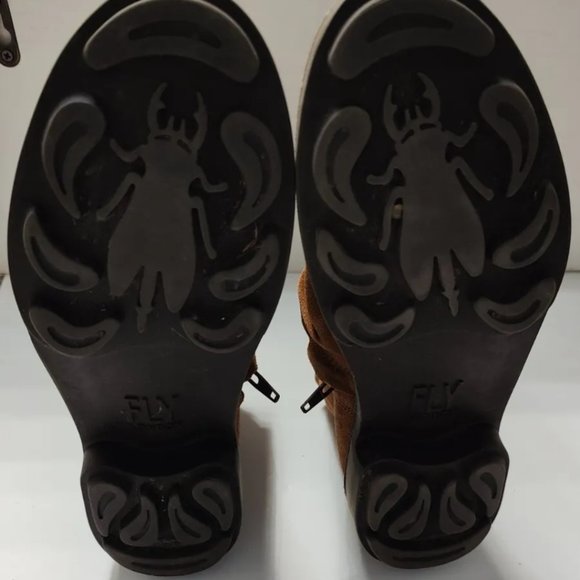 Fly London Neba Bootie Ankle Boot Buckle Suede Distressed Size US 7.5 / EU 38 - Picture 3 of 6